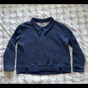 PUMA Golf Women's Cozy Neck Fleece Sweater Peacoat Heather Blue Sz L